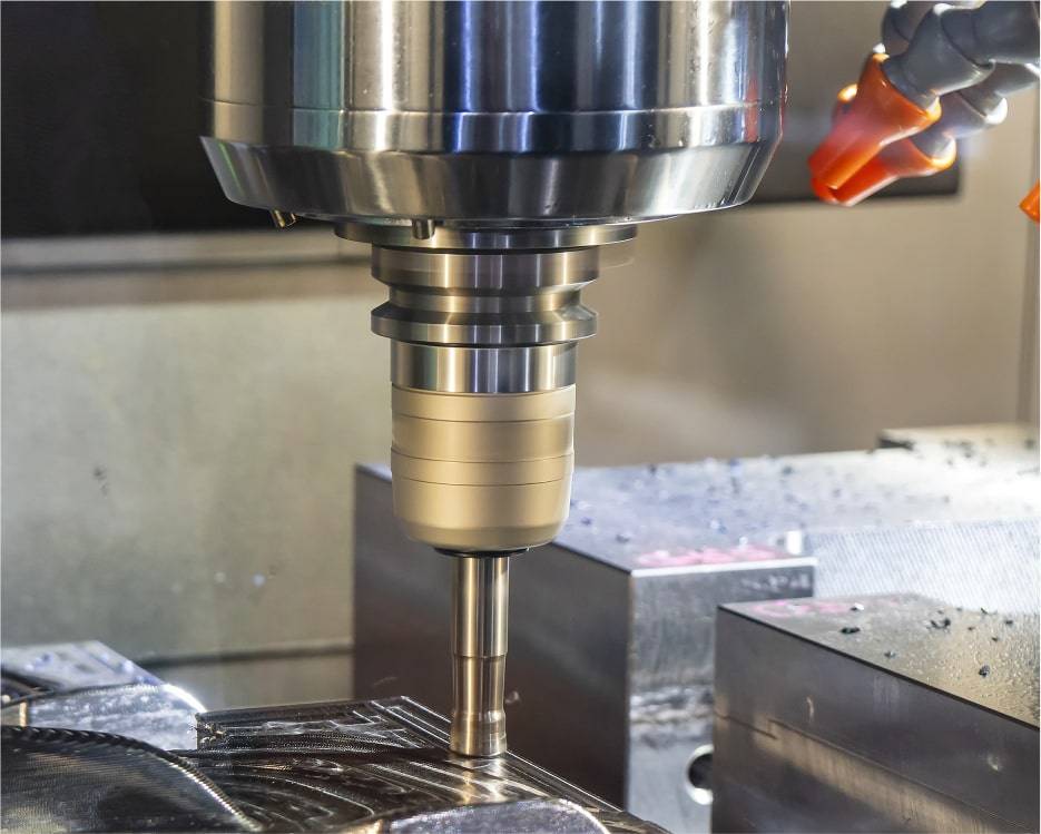 Aluminum parts being machined