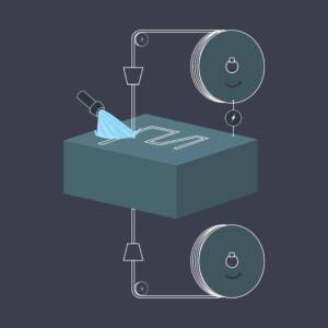 EDM Illustration simplified wire edm illustration